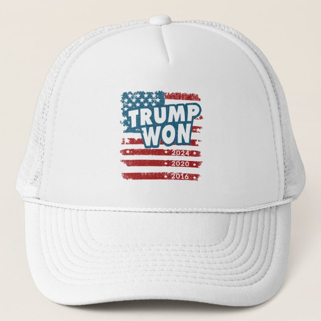 Trump Won 2024 Trucker Hat (Front)