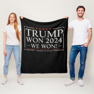 Trump Won 2024 We Won 47 2028 USA Fleece Blanket