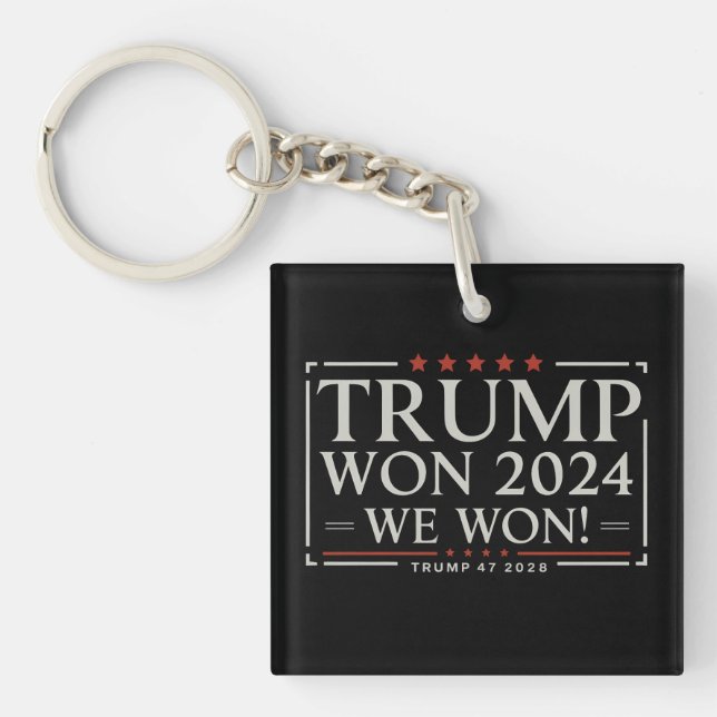 Trump Won 2024 We Won 47 2028 USA Keychain (Front)