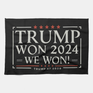 Trump Won 2024 We Won 47 2028 USA Kitchen Towel