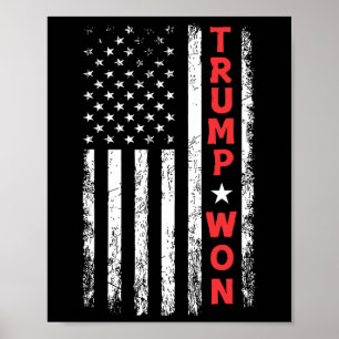 Trump Won 2025 Election Usa Flag Poster