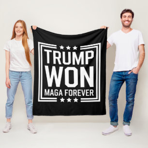 Trump won 47th US President Maga Election 2024 Fleece Blanket