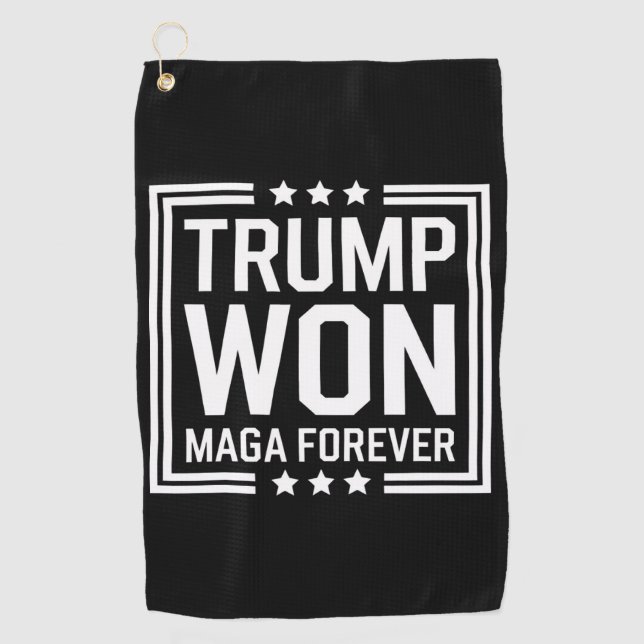 Trump won 47th US President Maga Election 2024 Golf Towel (Front)