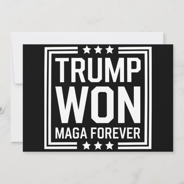 Trump won 47th US President Maga Election 2024 Invitation (Front)