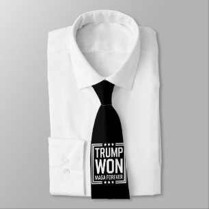 Trump won 47th US President Maga Election 2024 Neck Tie
