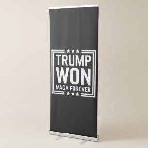 Trump won 47th US President Maga Election 2024 Retractable Banner