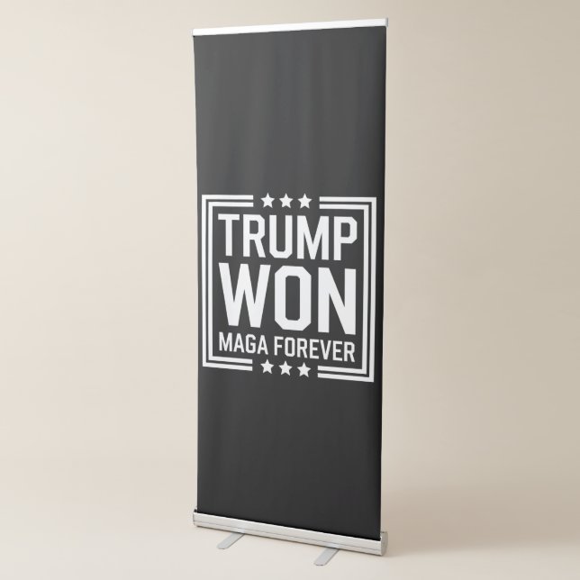 Trump won 47th US President Maga Election 2024 Retractable Banner (3/4)
