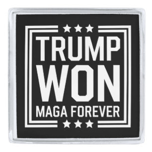 Trump won 47th US President Maga Election 2024 Silver Finish Lapel Pin