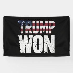 Trump Won 47th US President Won Election 2024 Banner