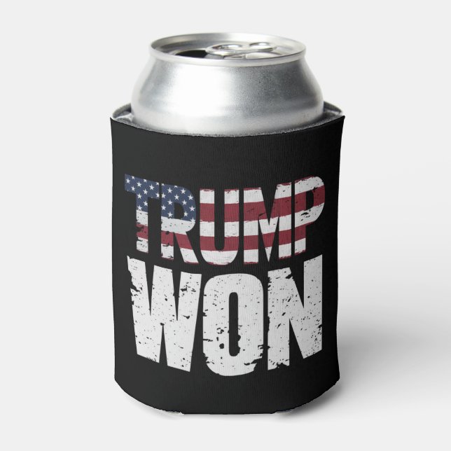 Trump Won 47th US President Won Election 2024 Can Cooler (Can Front)