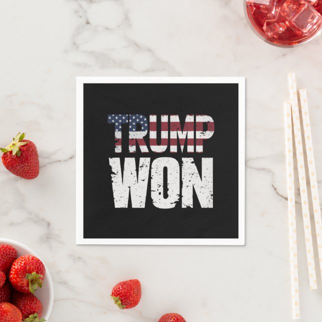 Trump Won 47th US President Won Election 2024 Napkins (Insitu)