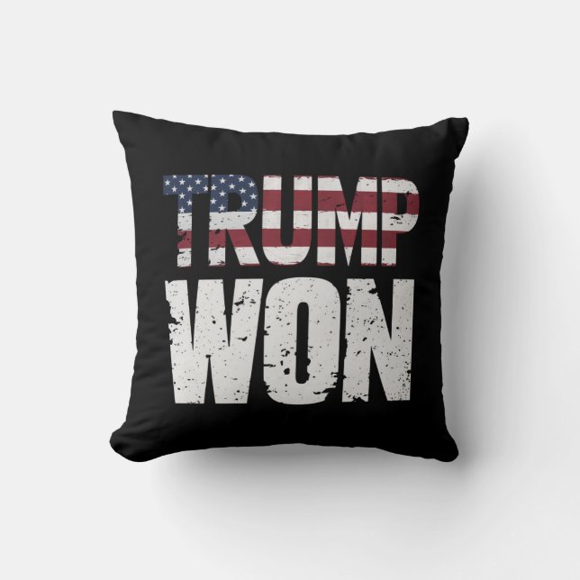 Trump Won 47th US President Won Election 2024 Throw Pillow (Front)