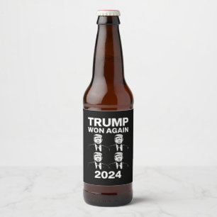 Trump Won Again 2024 Election Inauguration Day 47  Beer Bottle Label