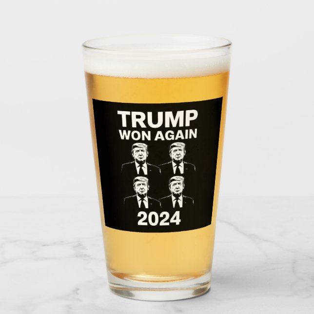 Trump Won Again 2024 Election Inauguration Day 47  Glass (Front Filled)