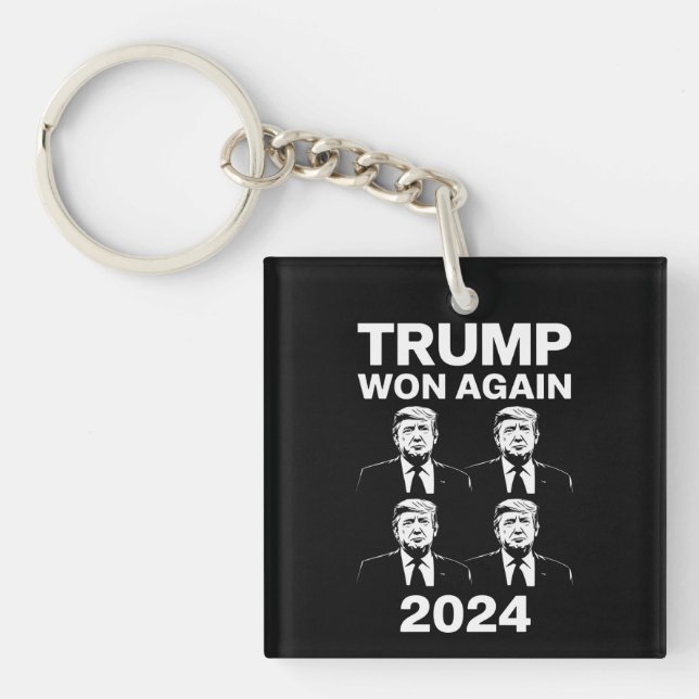 Trump Won Again 2024 Election Inauguration Day 47  Keychain (Front)