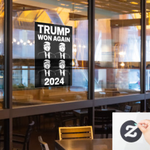 Trump Won Again 2024 Election Inauguration Day 47  Window Cling