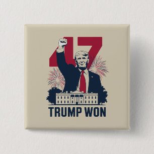 Trump Won Again 2024 Election President 47 th Button