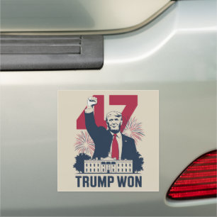 Trump Won Again 2024 Election President 47 th  Car Magnet