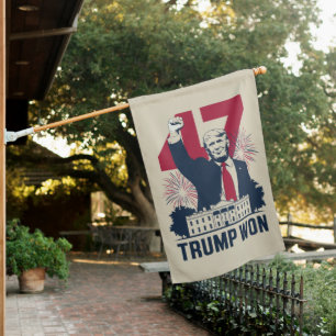 Trump Won Again 2024 Election President 47 th  House Flag