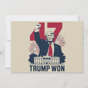 Trump Won Again 2024 Election President 47 th  Invitation
