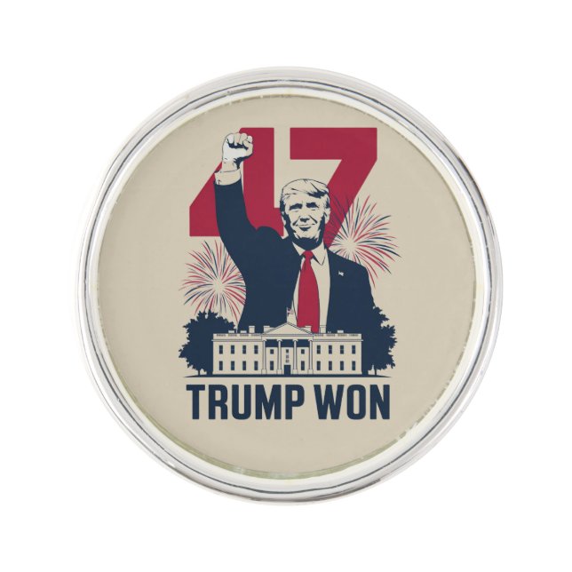 Trump Won Again 2024 Election President 47 th  Lapel Pin (Front)