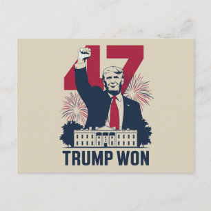 Trump Won Again 2024 Election President 47 th Postcard