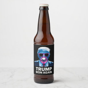 Trump Won Again 2024 Election Vote President 47th  Beer Bottle Label