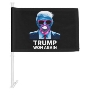 Trump Won Again 2024 Election Vote President 47th Car Flag
