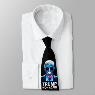 Trump Won Again 2024 Election Vote President 47th  Neck Tie