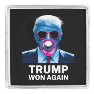 Trump Won Again 2024 Election Vote President 47th Silver Finish Lapel Pin