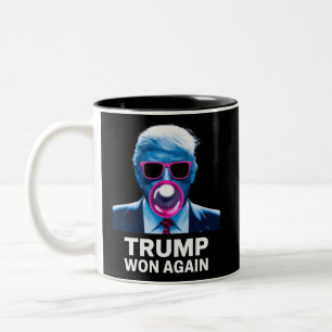 Trump Won Again 2024 Election Vote President 47th  Two-Tone Coffee Mug