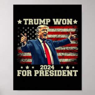 Trump Won Again 2025 Election President 47 Th Amer Poster