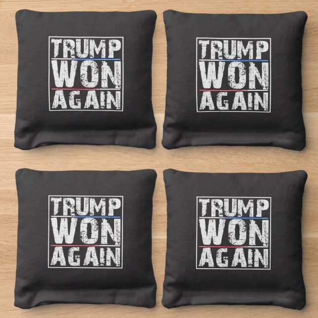Trump Won Again Cornhole Bags (Wood)