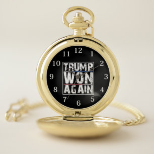 Trump Won Again Pocket Watch