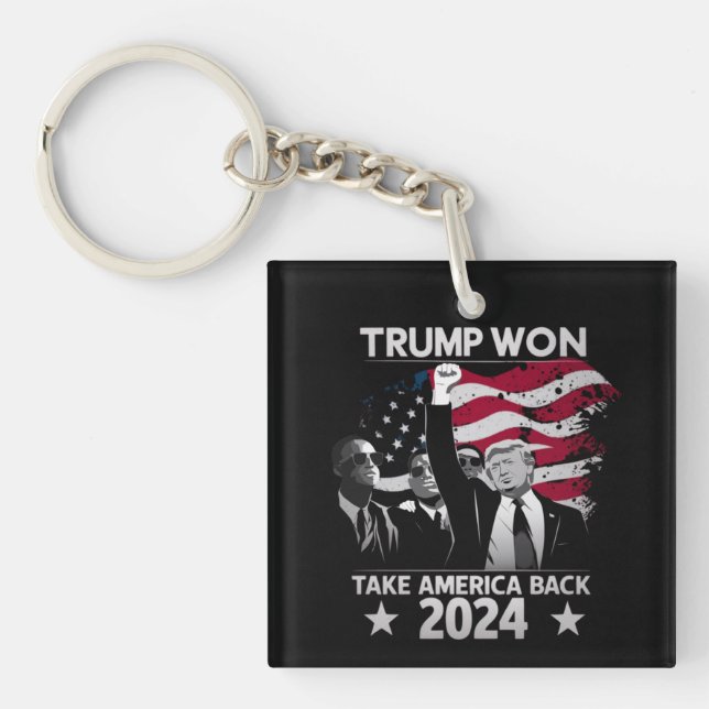 Trump Won Again Take America Back 2024 Keychain (Front)