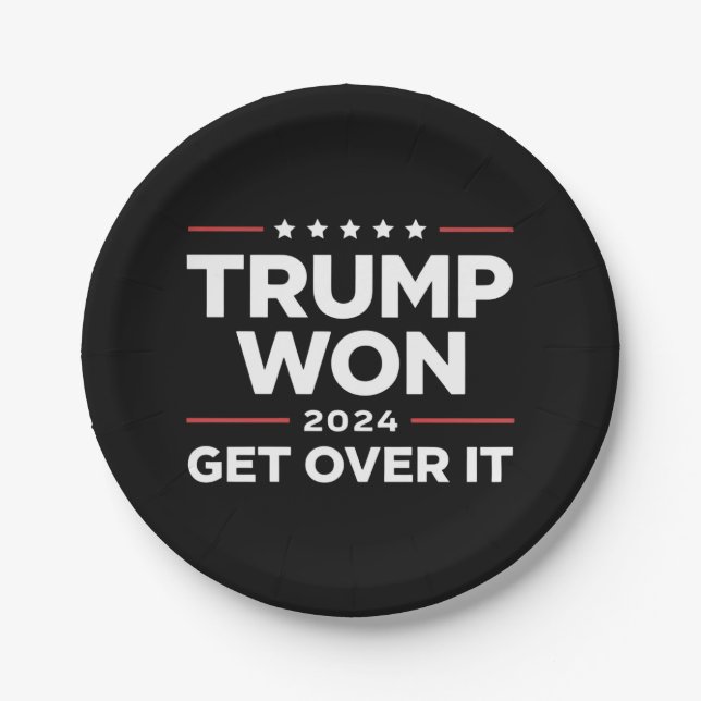 Trump Won Get Over It 2024 Paper Plates (Front)