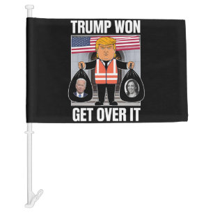Trump Won Get Over It Maga Won Election 2024 Car Flag