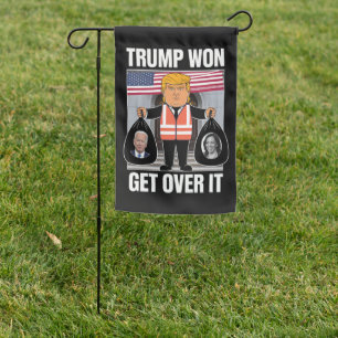 Trump Won Get Over It Maga Won Election 2024  Garden Flag