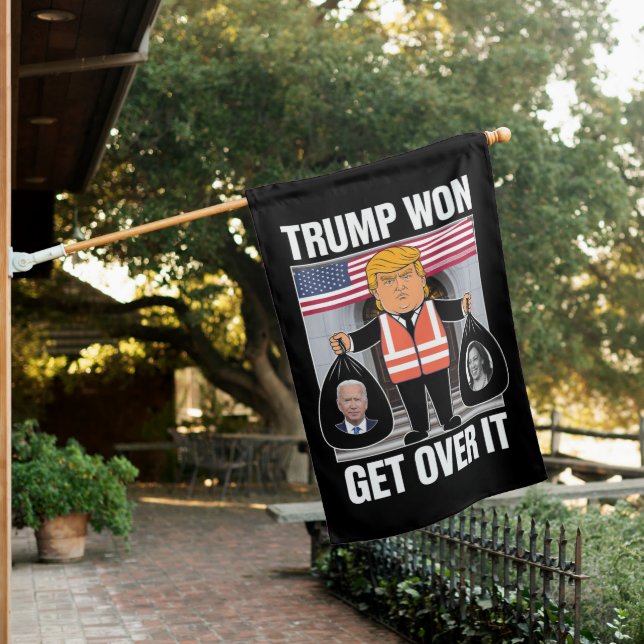 Trump Won Get Over It Maga Won Election 2024  House Flag (In SItu)