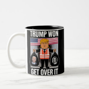 Trump Won Get Over It Maga Won Election 2024 Two-Tone Coffee Mug