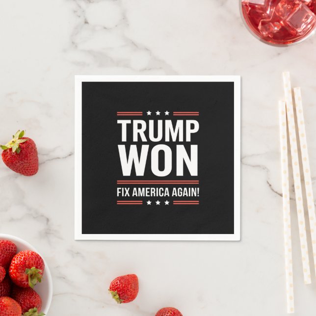 Trump Won MAGA Trump Winner 2024 Fix America Again Napkins (Insitu)