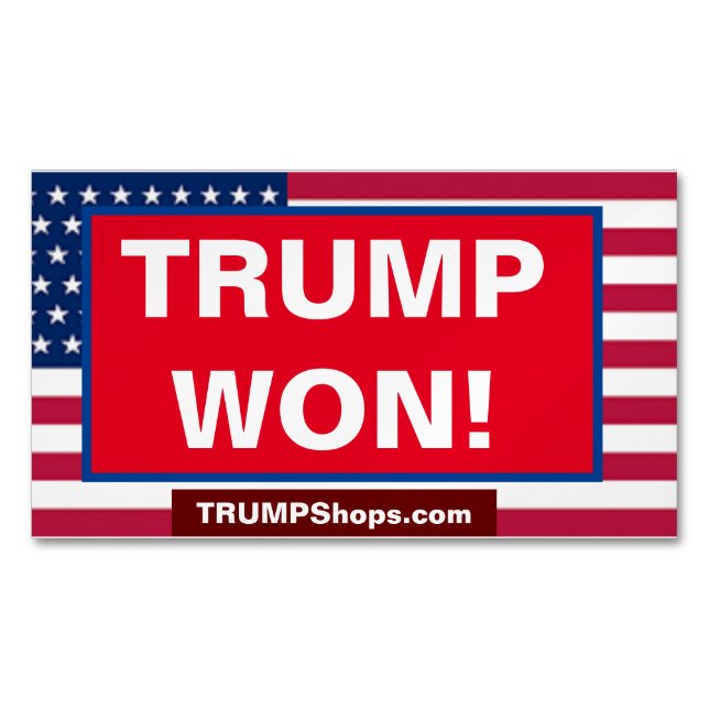 TRUMP WON! pack of 25 Patriotic Business Card Magnet (Front)