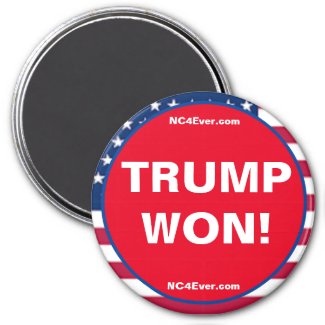 TRUMP WON! Red Patriotic Refrigerator Magnet