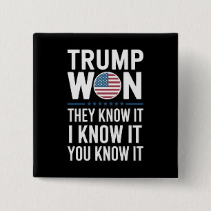 Trump Won They Know It 2024 47th President Winning Button