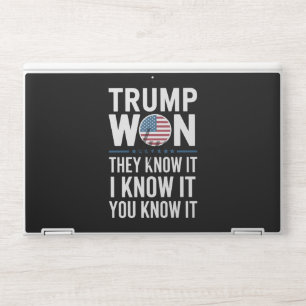 Trump Won They Know It 2024 47th President Winning HP Laptop Skin