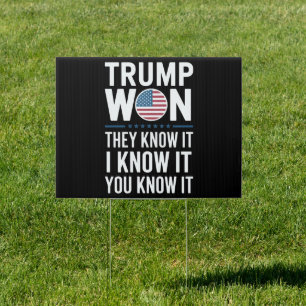 Trump Won They Know It 2024 47th President Winning Sign