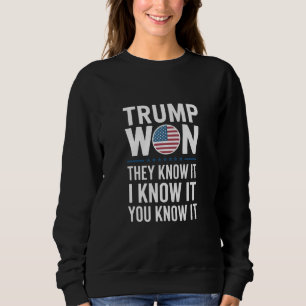 Trump Won They Know It 2024 47th President Winning Sweatshirt