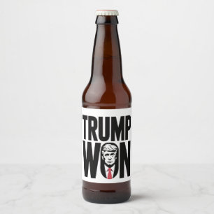 Trump Won Trump Vance Election President Speech Beer Bottle Label