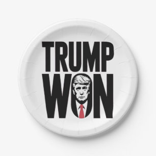 Trump Won Trump Vance Election President Speech Paper Plates