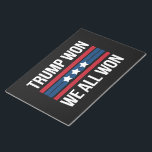 Trump Won We All Won 2024 USA Flag Trump Won Notepad<br><div class="desc">Trump Won We All Won 2024 USA Flag Trump Won</div>